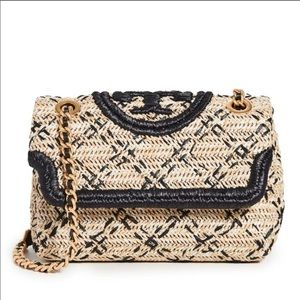 FLEMING SOFT STRAW SMALL CONVERTIBLE SHOULDER BAG